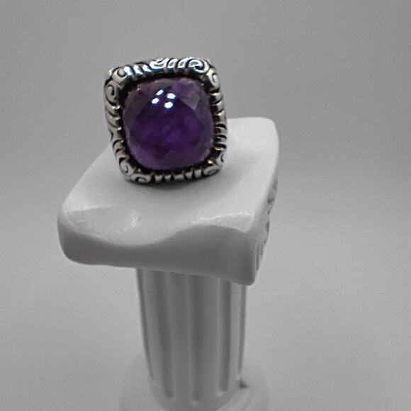 ATI Amethyst Statement Ring in Sterling Silver size 10 - Picture 2 of 7
